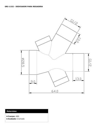 Imagen 4 de 4 de Griferia Desviador Regadera Belt-g Cod: 5010017