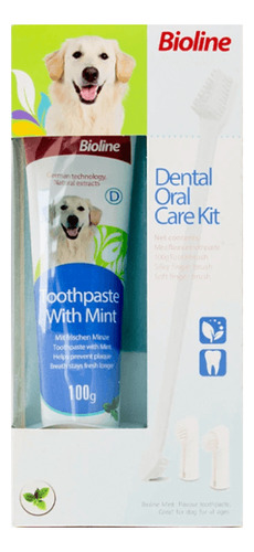 Bioline® Set Dental Sabor Menta 100grs Para Perros