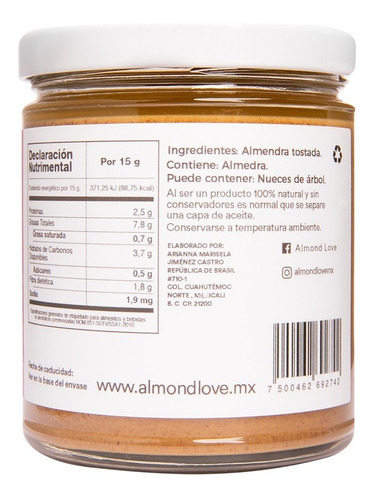 Untable Almendra Natural 250g Sin AzĂșcar