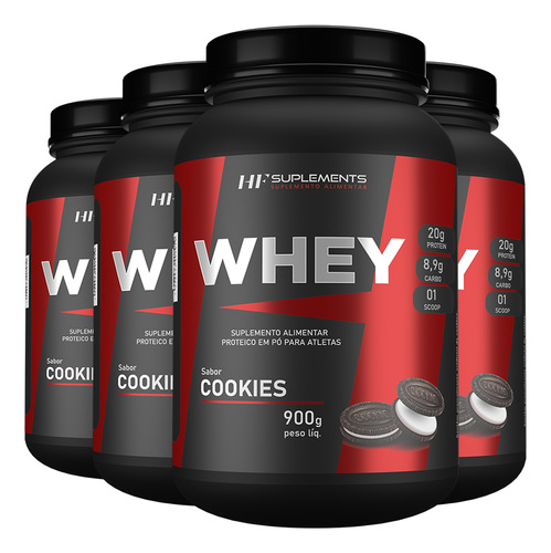 4x Whey Protein De Cookies 900g Hf Suplements