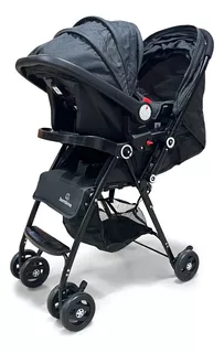 Coche Bebe Bambino Paseador Travel System Silla 3 En 1 Plegable Color Negro