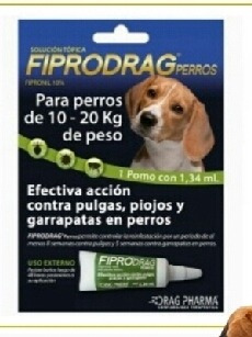 Pipeta Perro Fiprodrag 10 A 20 K 