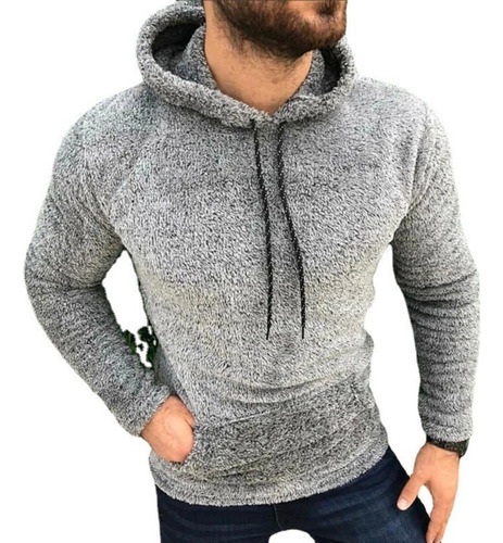 Sudadera Slim Fit De Felpa Para Hombre En Colores Lisos