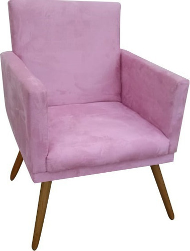 Poltrona Nina Decorativa Triângulo Sala Cor Rosa