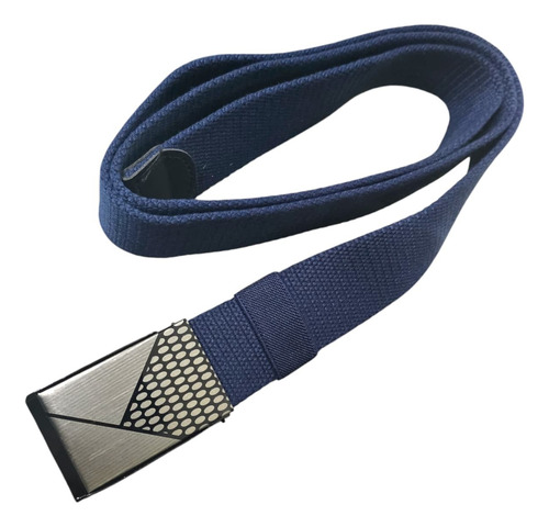 Cinturon Marinero De Hombre Hebilla Metalica Azul Oscuro Lisa M