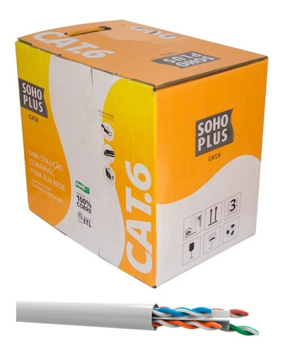 Cabo De Rede Furukawa Cat6 Lan Cmx Sohoplus 305m Branco