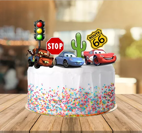 topo de bolo carros relampago MCqueen decoração de bolo carros