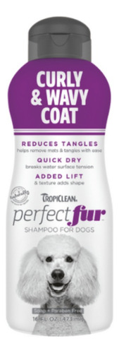 Shampoo Perro Tropiclean Perfect Fur Pelo Ondulado 473ml Fragancia Coco