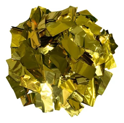 10 Kilos De Confeti Rectangular Color Dorado