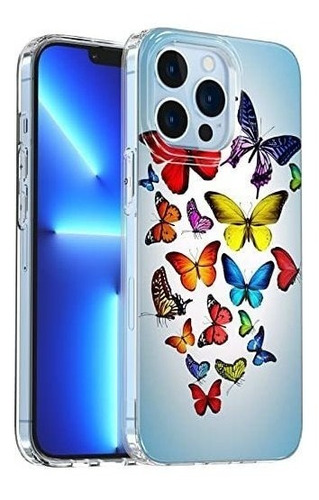 7funda Para iPhone 13 Pro Max Transparente Mariposas (7)