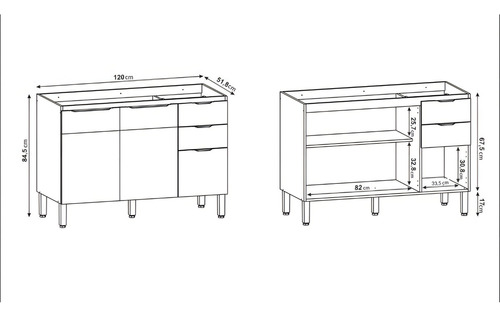 Cocina Modular Bossa Milán Alacena Nogal/ripado Color Marrón