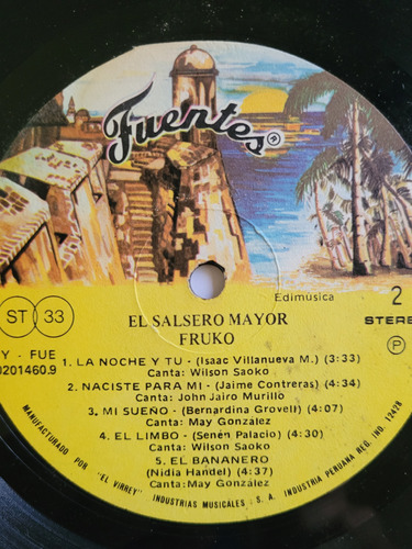 Fruko El Salsero Mayor Vinilo Lp 1983 Salsa Sin Tapa