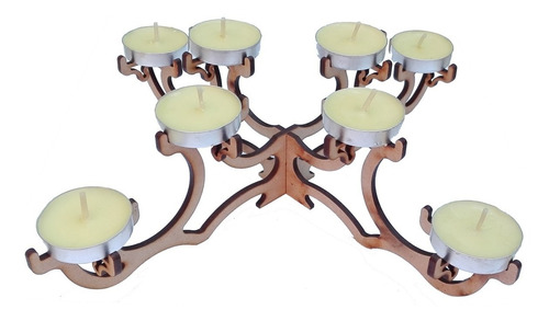 10 Candelabro Centro De Mesa Madera Adorno Decoración Vela