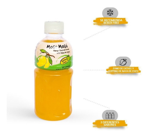 Imagen 3 de 5 de Bebida Mogu Mogu De Mango Con Nata De Coco 320ml