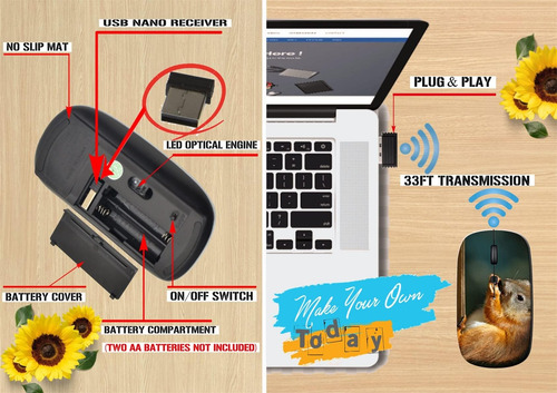 Maizi Ratón Inalámbrico Para Computadora Portátil Chromebook