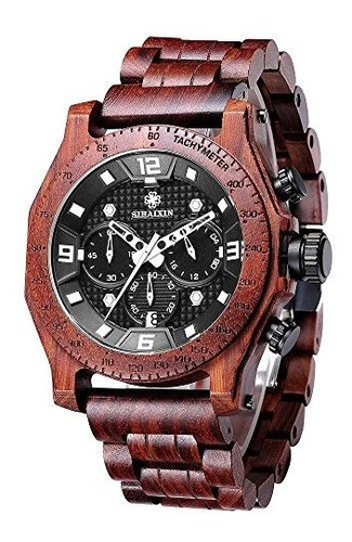 Reloj De Pulsera De Cuarzo Para Hombre De Madera Hecho A Man