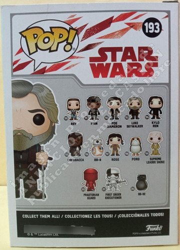 Funko Pop - Luke Skywalker #193, Star Wars Ep. 8 Bubble Head (Usado)