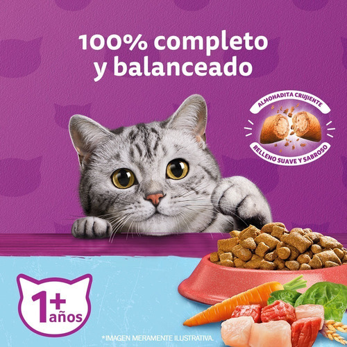 Imagen 5 de 9 de Alimento Whiskas Castrados 1+ para gato adulto sabor mix de carnes en bolsa de 10kg