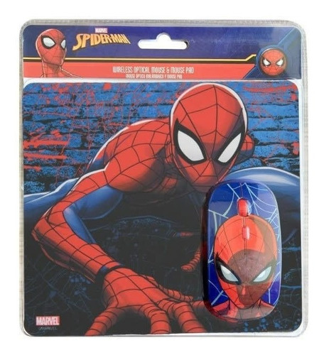 Kit Mouse Inalámbrico Y Mouse Pad Spider Man 2