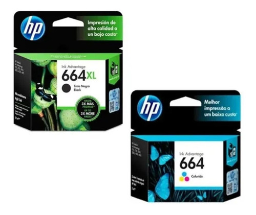 Combo Cartuchos Originales Hp 664 Xl Negro + Color 3789 3835