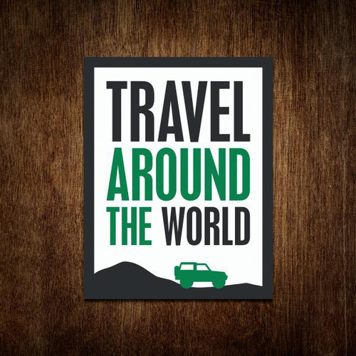 Placa Decorativa De Viagem - Travel Around The World 36x46