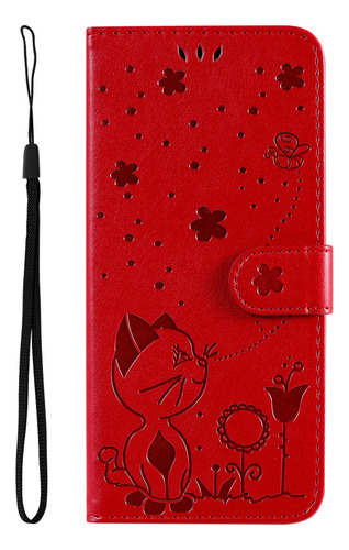 Funda Tipo Cartera Para Huawei Honor Series, De Piel Sintética De Alta Calidad, Con Tapa Y Ranura Para Tarjetas, Color Rojo