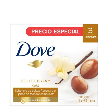 Jabón en barra Dove Karité y Vainilla 90 g pack x 3