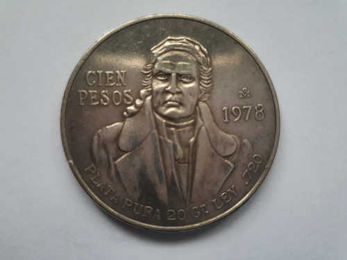 Moneda 100 Pesos Plata Pura 1978