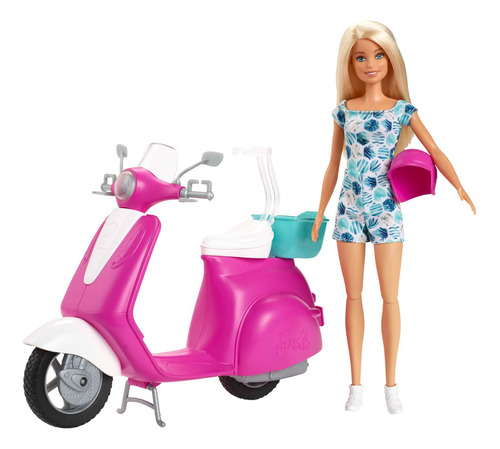 Barbie Vehículo Para Muñecas Motoneta Con Muñeca