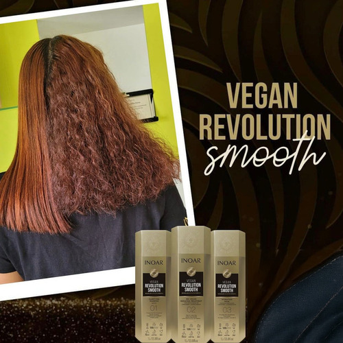 Kit Sí Keratina Inoar Vegan Revolution Smooth alisado de 3000mL 3kg