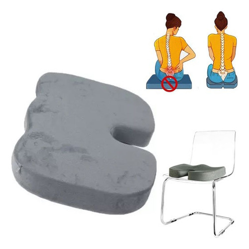 Cojín De Asiento Para Apoyo Lumbar Color Gris