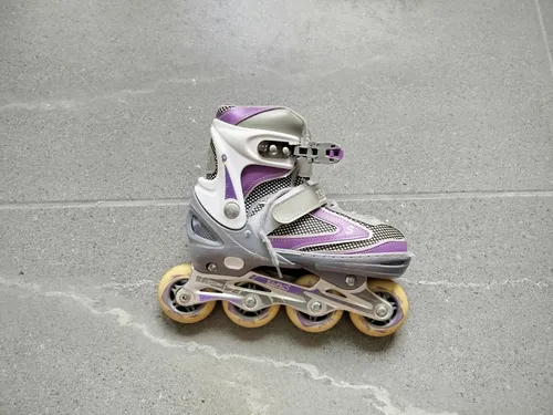 Patines Gris Rosa Usados Buen Estado. Guant Coder Rodilleras (Usado)