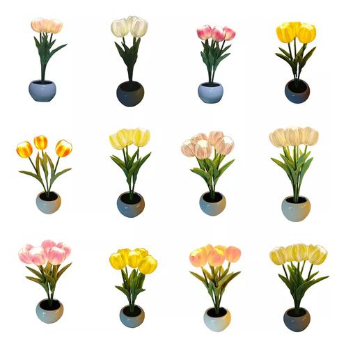 Nueva Luz Nocturna Usb Tulip Led Con Interruptor