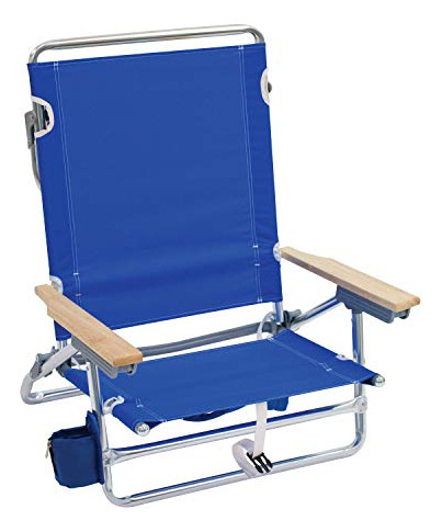 Silla Playa Plegable 5 Posiciones Con Mochila, Azul