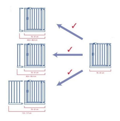Imagen 4 de 4 de Extensión Chicco 72mm Para Puerta De Seguridad Metálica