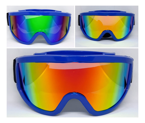  Gafas Tipo Cross Con Visor En Tornasol 