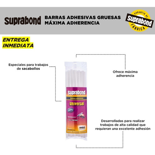 Imagen 2 de 5 de Barras Suprabond Gruesas Universales Maxíma Adherencia 500g