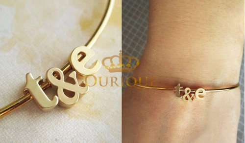 Pulseira Feminina Argola Ouro 18k 750 Com Pingentes 