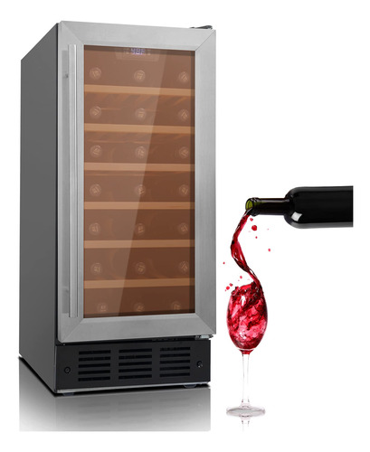 Smad Enfriador De Vino De 15 Pulgadas Bajo Encimera, Refrige