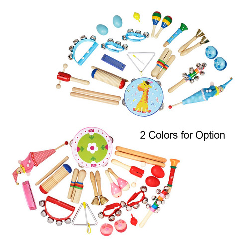 Imagen 6 de 9 de Musical Toys Instrumentos De Percusión Banda Ritmo Kit Para