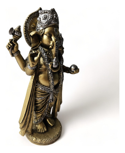 Estatuilla Figura De Resina Ganesh Parado Mundo Hindu