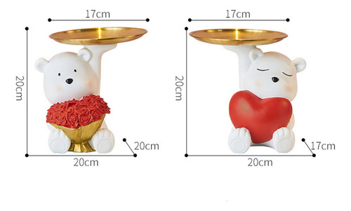 Bandeja De Almacenamiento Con Forma De Estatua De Oso Blanc
