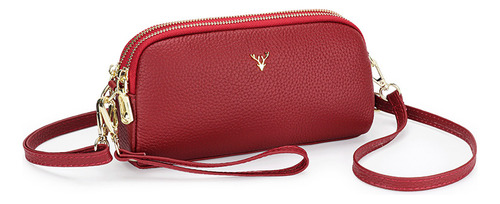 Bolso De Hombro Diagonal De Cuero Genuino Para Mujer