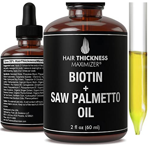 Biotin + Saw Palmetto Petróleo - Crecimiento Del Lff5f