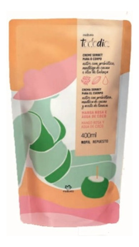  Refil Hidratante Natura Manga Rosa E Agua De Coco 400ml