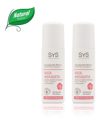 Desodorante Rosa Mosqueta Natural Roll-on Sys X 2 Unds