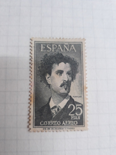 Estampilla España Aérea Fortuny Y Torres Quevedo Mint 1955