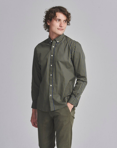 Camisa Bode, Classic Fit, Hombre, Algodón, Cuadro, Equus