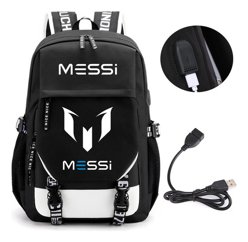 Estudiante Schoolbag Messi Mochila Bandolera Bolsa De Viaje