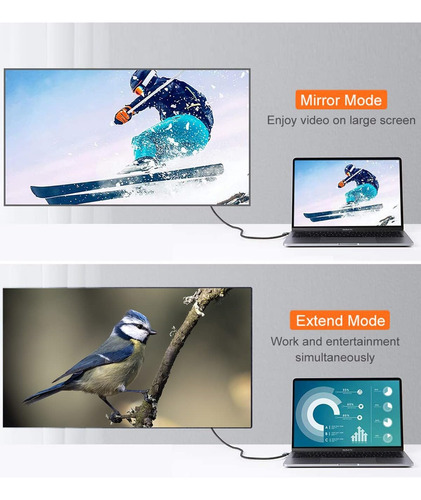 Cablecreation Cable Usb C A Hdmi En Ángulo Recto Adaptador T